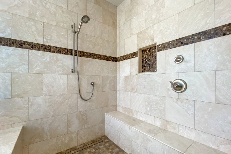 Tiled Shower with Custom Design